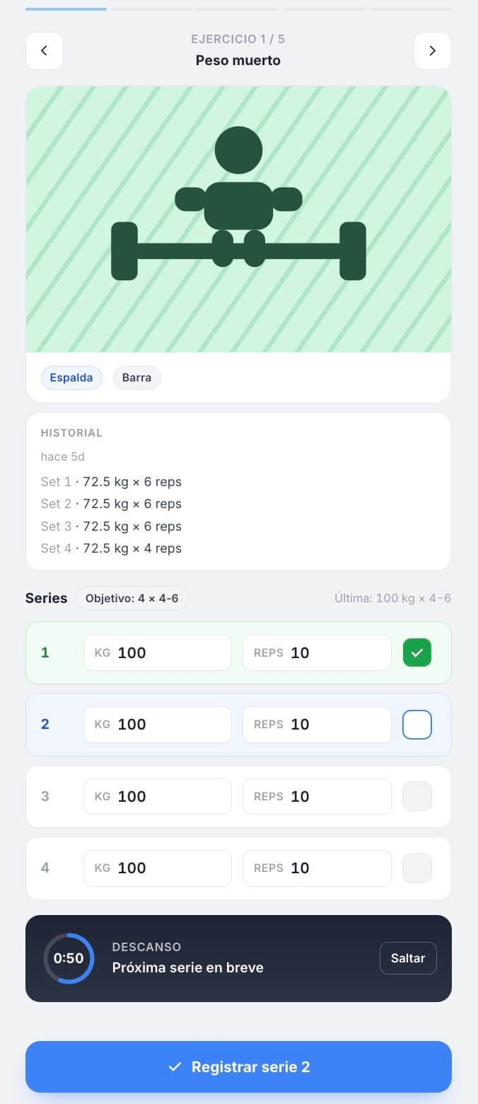 App del alumno — Mi rutina
